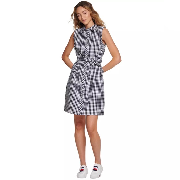Tommy Hilfiger Dresses & Skirts - ✨Tommy Hilfiger Women's Gingham-Print Belted Woven Dress Size 6